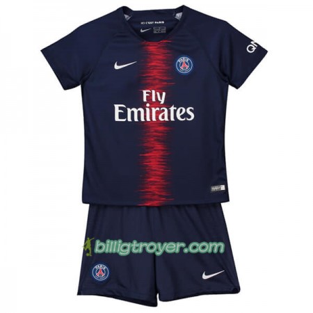Billige Fotballdrakter Paris Saint-Germain Barn Hjemmedraktsett 2018/19 Kortermet